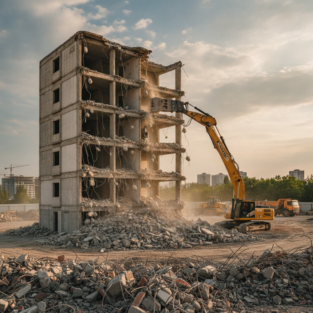 structural demolition - no faces and text